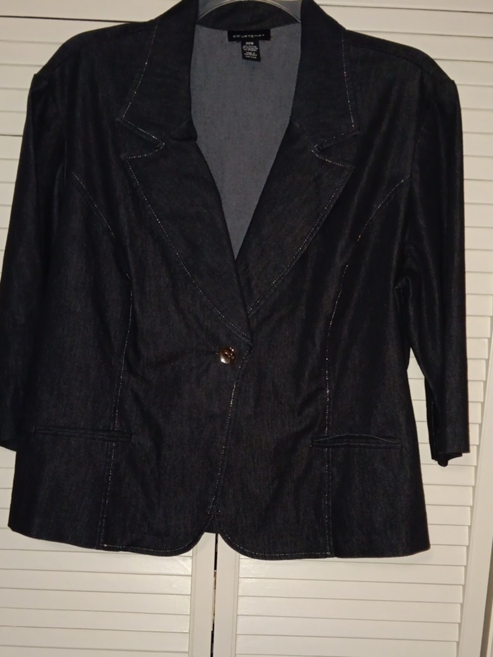 Courtenay Black Denim-Style Blazer